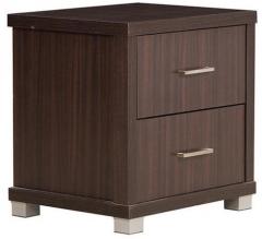 Exclusive Furniture Two Drawer Bedside Table in Wenge Finish