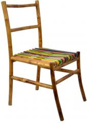 ExclusiveLane Multicoloured Bamboo Chair with Curved Legs