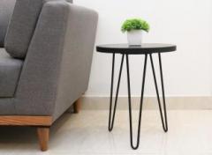 Finch Fox Elegant Hairpin Legs Powdered Coated Engineered Wood Side Table/End Table for Living Room in Black Color Metal End Table