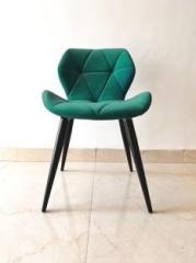 Finch Fox Luxurious Dining Chair in Dark Green Velvet Stylish Design With Black Metal Legs Metal Dining Chair