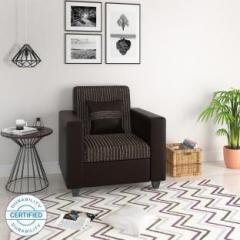 Flipkart Perfect Homes Crete Leatherette and Fabric 1 Seater Sofa