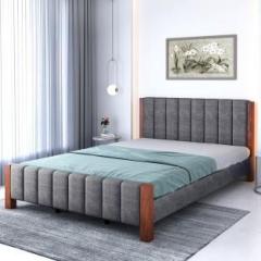 Flipkart Perfect Homes Logan upholstered Solid Wood Queen Bed