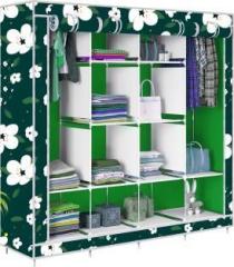 Flipkart Perfect Homes Studio D2 White Lily Print Carbon Steel Collapsible Wardrobe