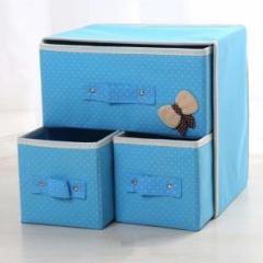 Flipxen Foldable 4 Comp Fabric Storage Box Organizer Storage Boxes Fabric Free Standing Cabinet
