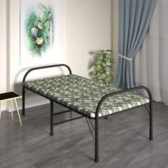 Furnimax FoldingBed_Greenwhite Metal Single Bed