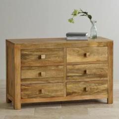 Furniselan Solid wood Six Drawer Cabinet For Living /Bed Room Solid Wood Free Standing Chest of Drawers