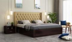 Furnizy Upholstered Bed With Drawer Storage Solid Wood Queen Drawer Bed