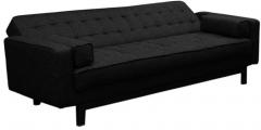 Furny Cosy supersoft Sofa bed with Armrest in Black colour