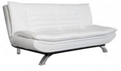 Furny Edo Leatherette Sofa Cum Bed in White Colour