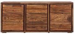 G Fine Furniture Solid Wood Sideboard Cabinets for Living Room | 3 Drawers & 2 Cabinet Storage | Sheesham Wood, Agara Brown Finish Solid Wood Free Standing Sideboard