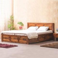 Geetanjali Decor Wooden King Size Bed with Hydraulic Storage Double Bed Furniture for Bedroom Solid Wood King Hydraulic Bed