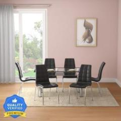 Godrej Interio Cooper Glass 6 Seater Dining Table