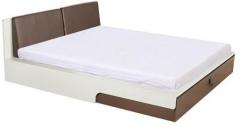 Godrej Interio Flute Mod King Bed with Modular Bedside Table in Camel Colour