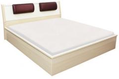 HomeTown Alba Queen Bed With Hydraulic Storage in White Oak Finish
