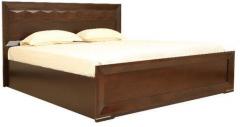 HomeTown Amelia Solidwood King Bed with Hydraullic Storage in Brown Colour
