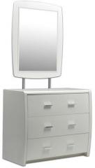 HomeTown Aspen High Gloss Dresser with Mirror in White Colour