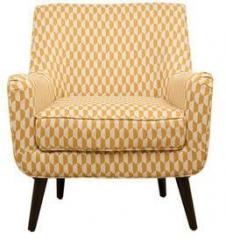 HomeTown Aztec Fabric One Seater Sofa in Mustard Colour