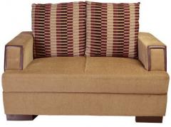 HomeTown Indus Two Seater Upholstered Sofa in Brown