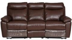 HomeTown Lancaster Leather Three Seater Sofa in Dark Brown Colour