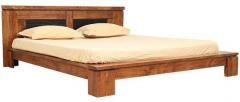 HomeTown Leopold Solidwood King Bed in Brown Colour