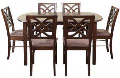 HomeTown Oliver Six Seater Dining Set in Brown Colour