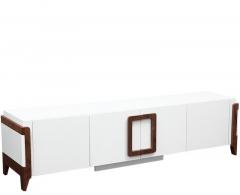 HomeTown Remy High Gloss TV Unit in White and Walnut Finish