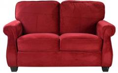 HomeTown Victoria Fabric Two Seater Sofa in Maroon Colour