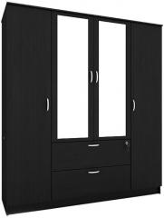 Housefull Jacob 4D Wardrobe with Drawer & Mirror in Wenge Finish