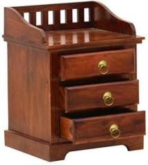 Interos Solid Sheesham Wood Bed Side Table For Living Room / Bed Room / Hotel. Solid Wood Bedside Table