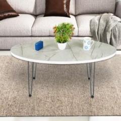 Kawachi Woodit Ovel Shape Centre Table/Tea Table for Living Room Metal Hairpin Leg Engineered Wood Coffee Table