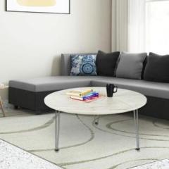Kawachi Woodit Round Shape Centre Table/Tea Table for Living Room Metal Hairpin Leg Engineered Wood Coffee Table