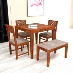 Kendalwood Furniture Premium Dining Room Furniture Wooden Dining Table with 3 Chairs With 1 bench Solid Wood 4 Seater Dining Set