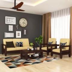 Kendalwood Furniture Solid Wood 5 Seater Wooden for living Room Furniture Fabric 3 + 1 + 1 Sofa Set