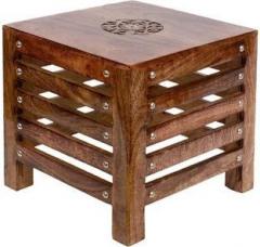 Manzees Beautifull Square Shaped Stool for Living Room, Office and Outdoor Garden decor Solid Wood Side Table