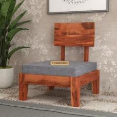 Navya Handicraft Solid Sheesham Wood One Seater Sofa Set For Living Room / Hotel. Fabric 1 Seater Sofa
