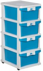 Nilkamal Chester Storage Drawer Series in Cream & Transparent Blue Colour