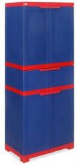 Nilkamal Freedom Multipurpose Cabinet with One Drawer in Center in Blue & Red Colour