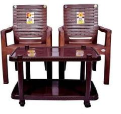 Nppl National Heavy Duty Luxury Combo 2 Chairs 1 Table for Home Office Restaurant Plastic 2 Seater Dining Set