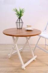 Oet European Standard Foldable Round Wooden Folding Table/Side Table/End Table/Coffee Table/Outdoor Garden Stool/for Living Room/Bed Room/Kitchen 58CM Solid Wood Coffee Table