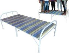 Oet European Standard Heavy Duty Foldable Cot with Wood Board and Thick Metal Pipe Solid Wood Single Bed