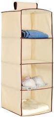 Pindia Fancy Foldable 4 Layer Hanging Storage Wardrobe Almirah in Cream