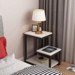 Priti Modern End Tables, 3 Tier Chair Side Table Night Stand with Storage Shelf for Living Room, Bedroom, Entryway Engineered Wood End Table