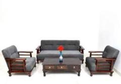Satkar Wood Furniture Fabric 3 + 1 + 1 Sofa Set