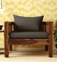 Satkar Wood Furniture Orting Fabric 1 Seater Sofa