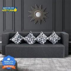 Seventh Heaven 4 Seater Sofa cum Bed 78x44x14 inch Jute Fabric with 4 Cushions: 2 Year Warranty 4 Seater Double Foam Pull Out Sofa Cum Bed