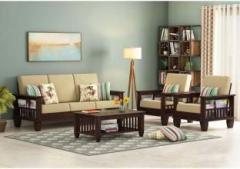 Shree Jeen Mata Enterprises Solid Wood Sheesham Wood 3+1+1 Five Seater Sofa Set For Living Room, Guets Room Fabric 3 + 1 + 1 Sofa Set