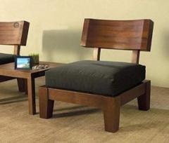 Shri Mintu's Solid Sheesham Wood 1 Seater Sofa for Living Room Fabric 1 Seater Sofa