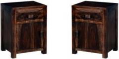 Smart Choice Furniture Rosewood _JIBS03_Matte finish Solid Wood Bedside Table