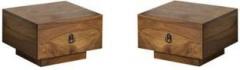 Smart Choice Furniture Rosewood _JIBS18_Matte finish Solid Wood Bedside Table
