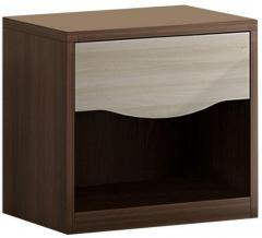 Spacewood Crescent Bedside Table in Dark Acasia Finish